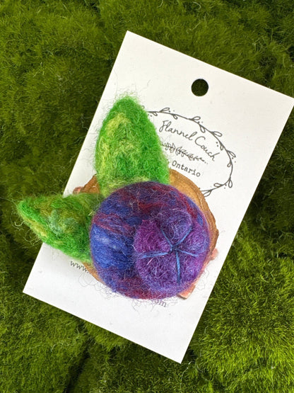 Blueberry Felted/ Wood/ Magnet - The Flannel Couch