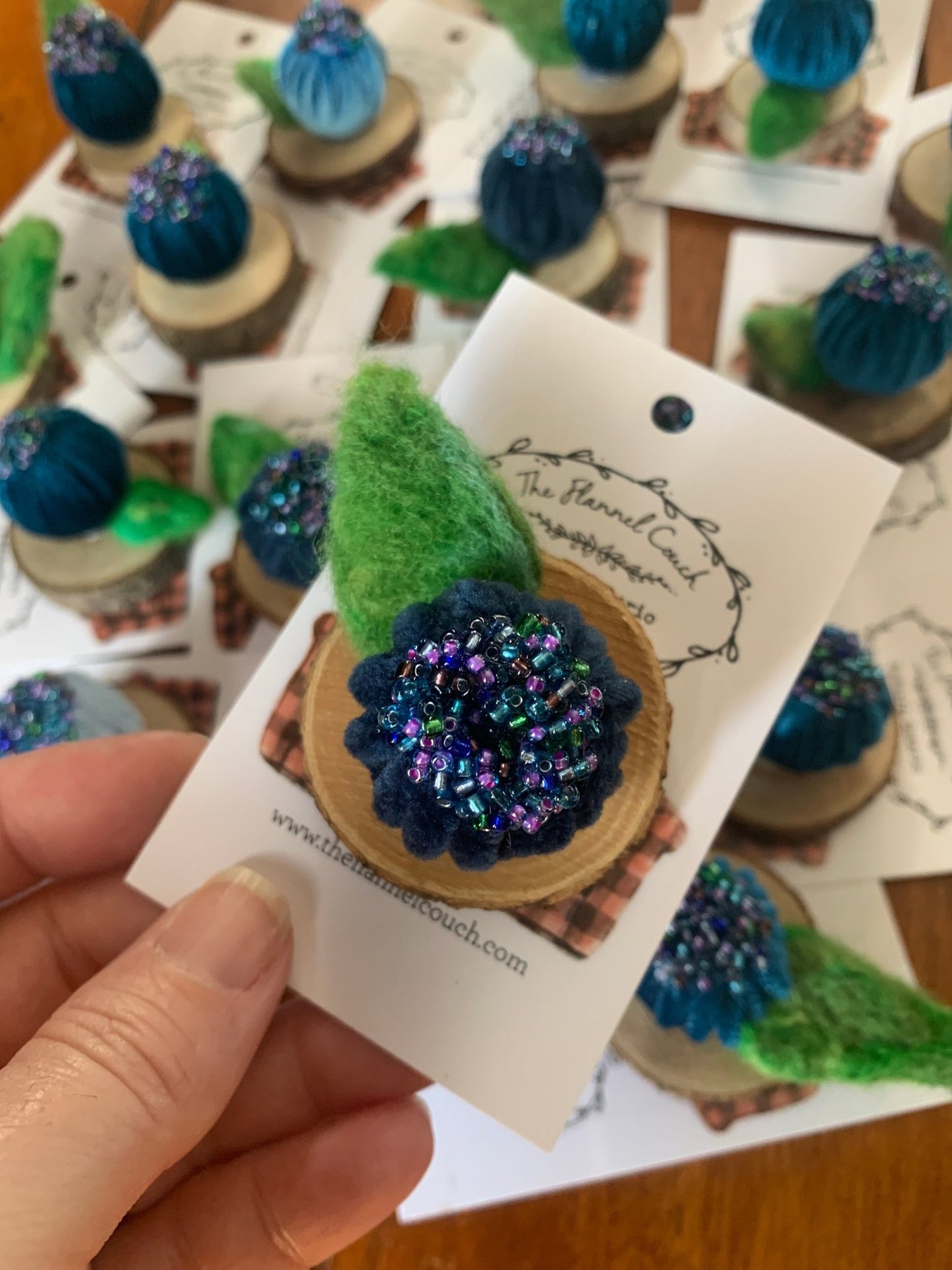 Velvet Blueberry Magnets - The Flannel Couch